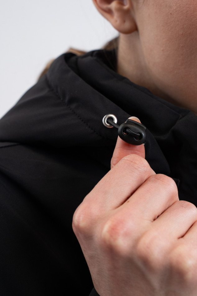 Parka larga Robertah Rider para mujer - Negra