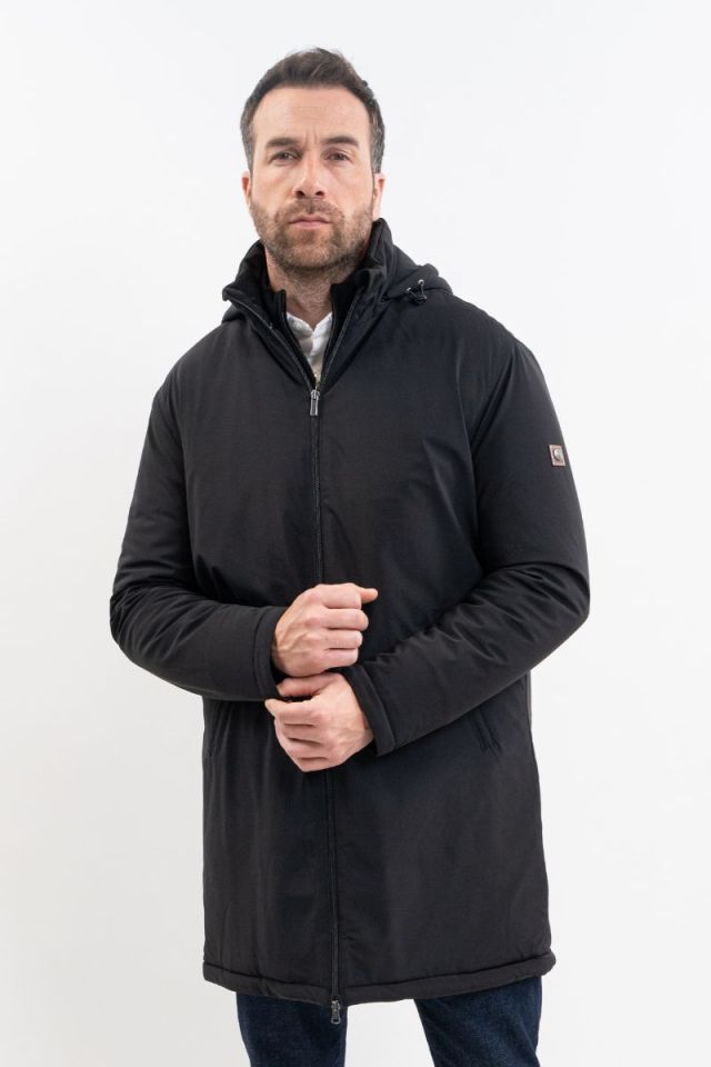 Robertol Men's Long Parka - Black (Black)