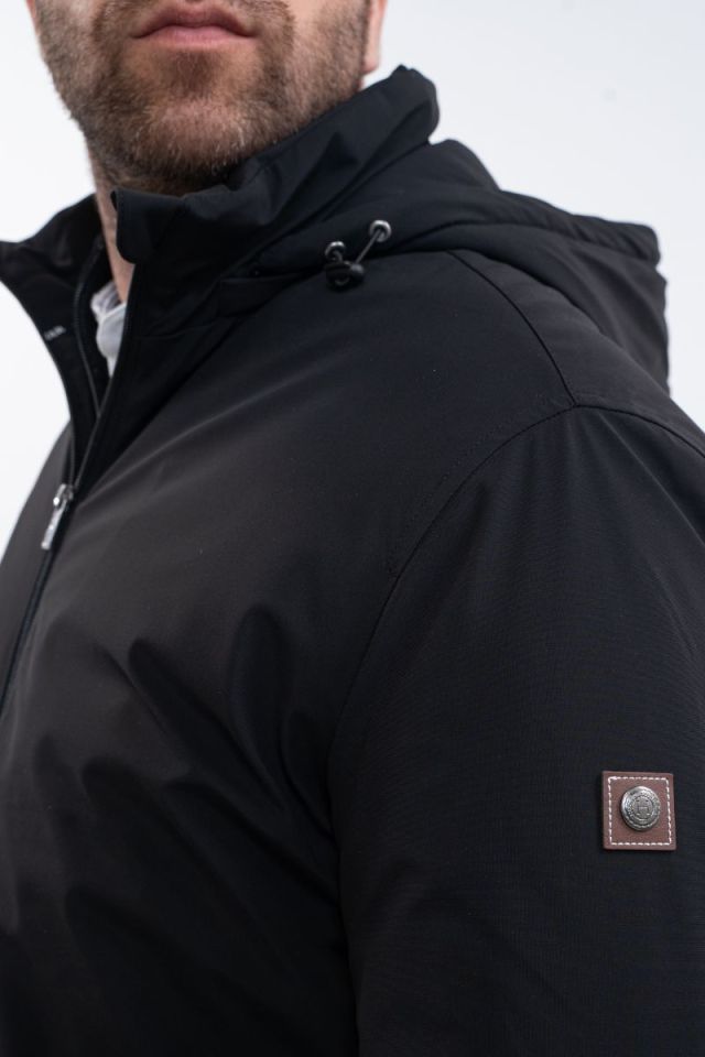 Robertol Men's Long Parka - Black (Black)