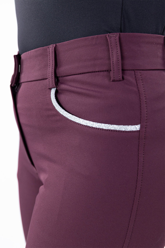 Jaltika Equestrian Breeches Fix System Grip - Aubergine (Eggplant)