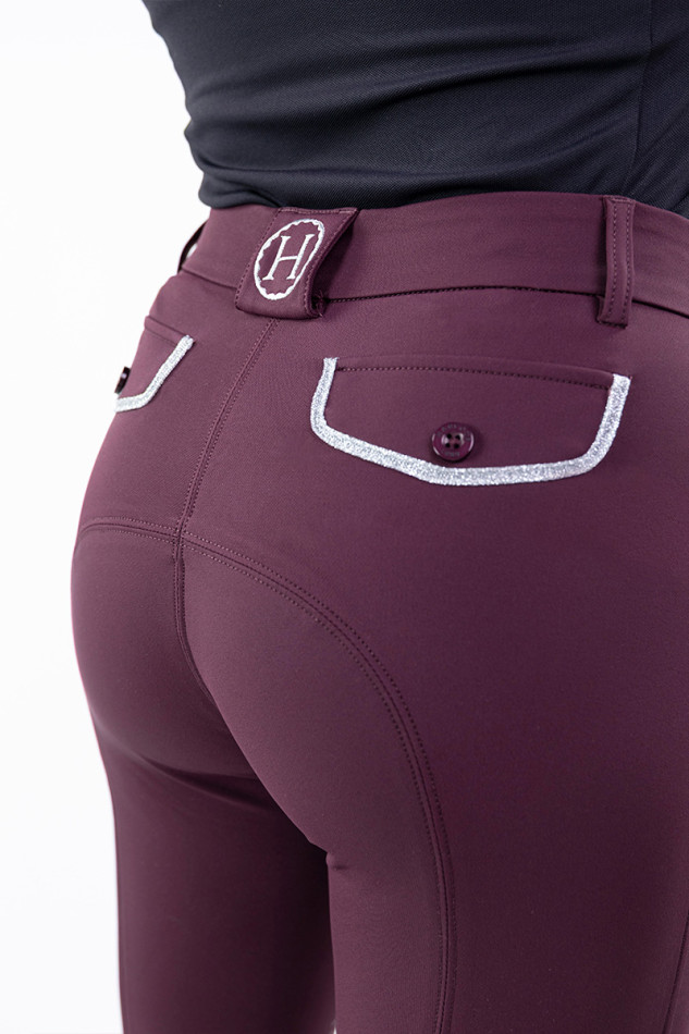 Jaltika Equestrian Breeches Fix System Grip - Aubergine (Eggplant)