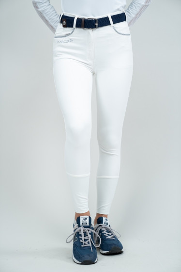 Pantaloni da equitazione Jaltika Fix System Grip - Bianco (Bianco)