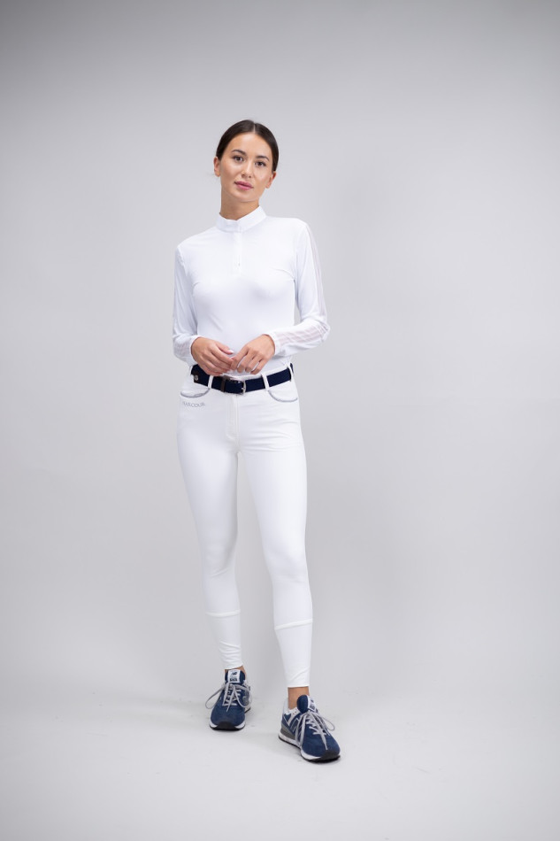 Pantal&oacute;n de equitaci&oacute;n Jaltika Fix System Grip - Blanco (Blanco)