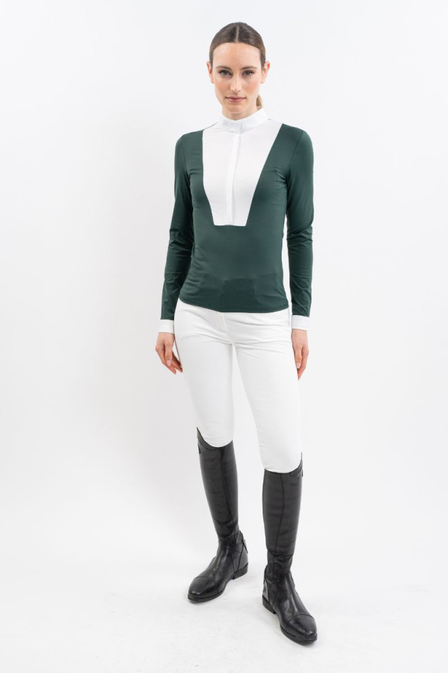 Polo de competici&oacute;n Stella ML para mujer - Jungle (JungleGreen)