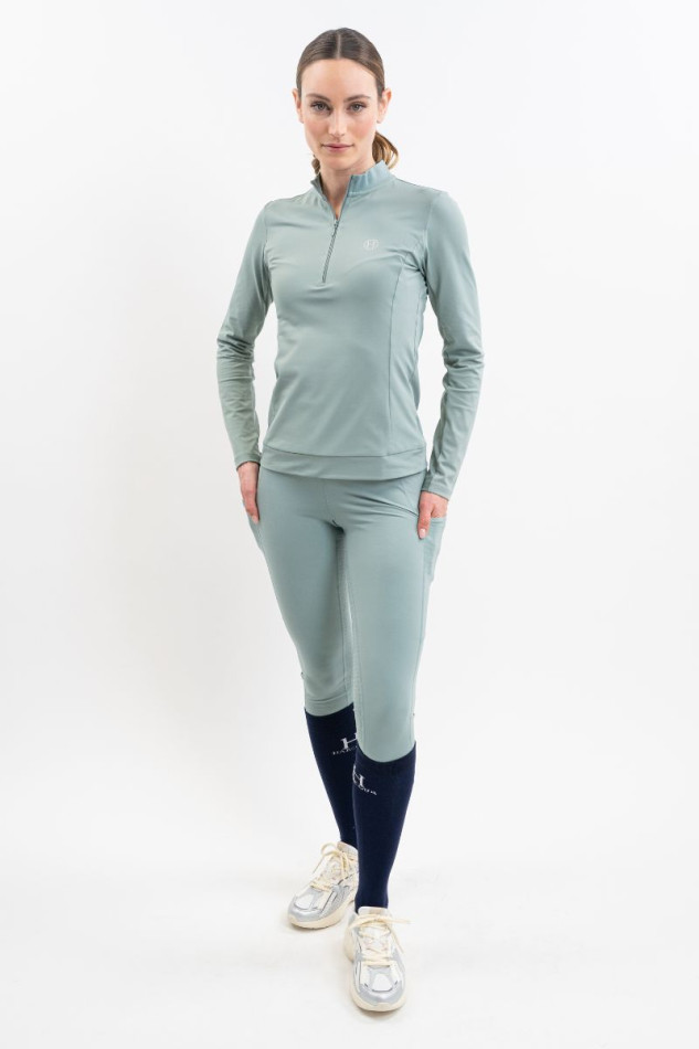 Tess Technical Polo Women - Grey Green
