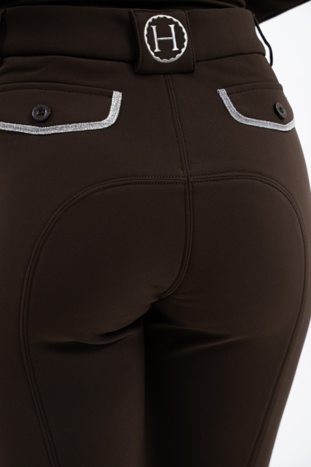Jaltika Riding Breeches fix system grip - Cacao (Dark brown)
