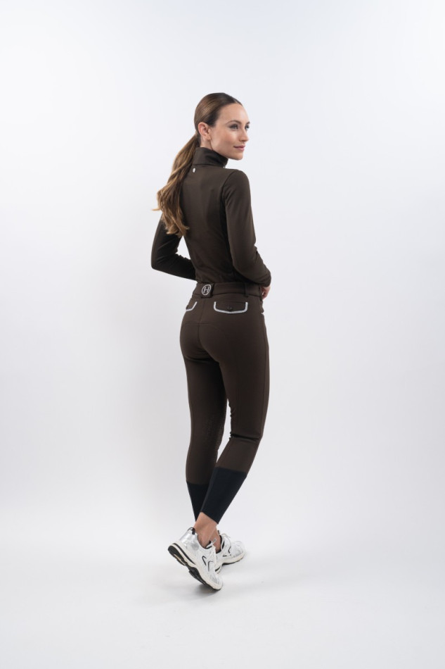 Jaltika Riding Breeches fix system grip - Cacao (Dark brown)