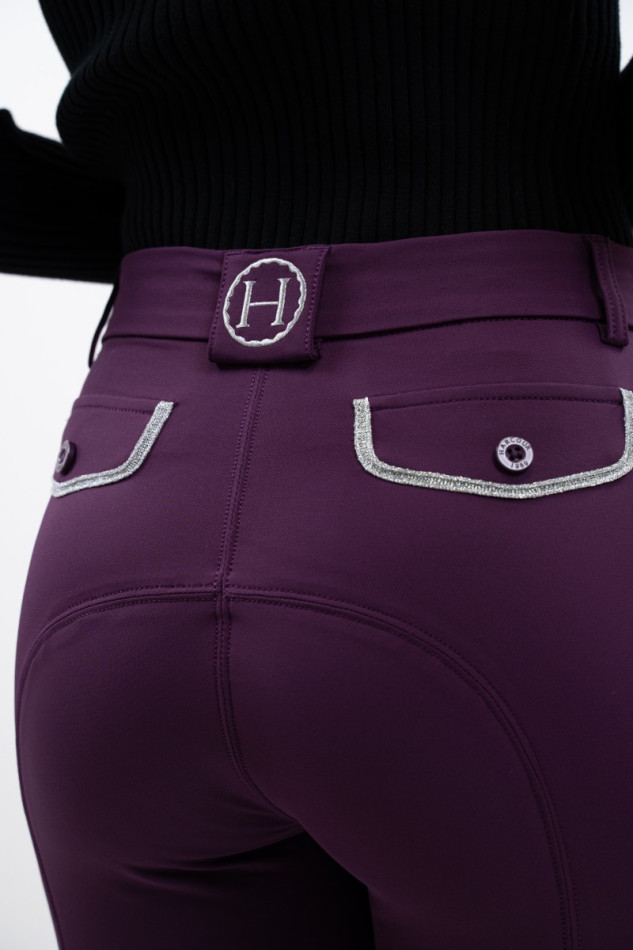 Jaltika Fix system grip riding pants - Fig (Dark purple)