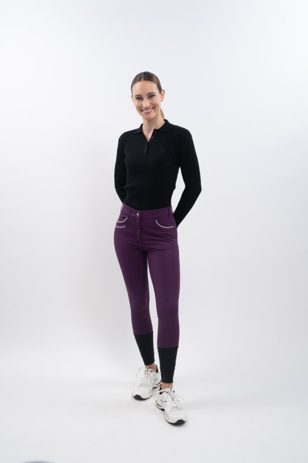 Jaltika Pantal&oacute;n de equitaci&oacute;n fix system grip - Figue (Dark purple)