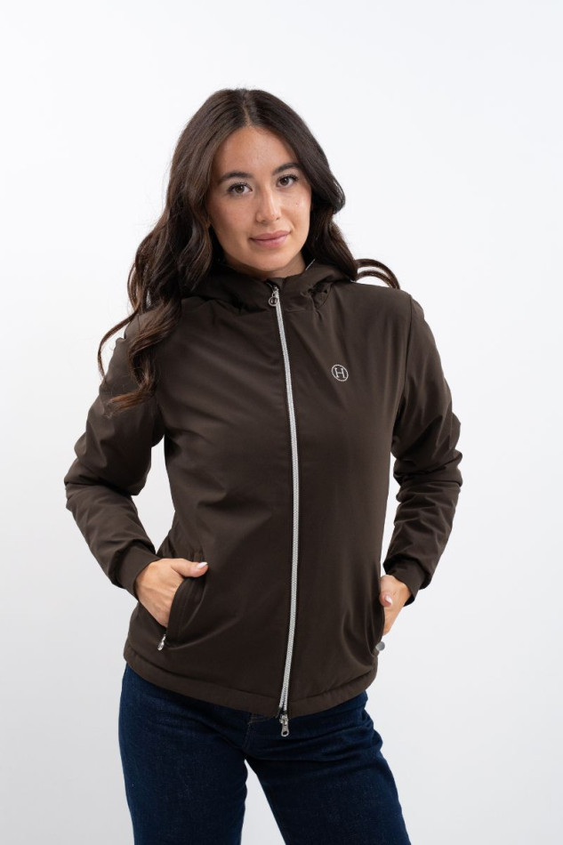 Chaqueta Simhat Rider Mujer - Cacao (Marr&oacute;n oscuro)