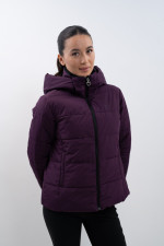 Adele Kurze Parka - Schwarz/Dunkellila Adele Kurze Parka - Schwarz/Dunkellila