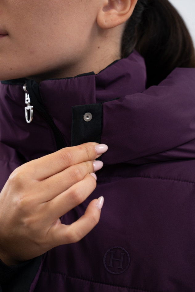 Adele Short Parka - Black /Dark purple