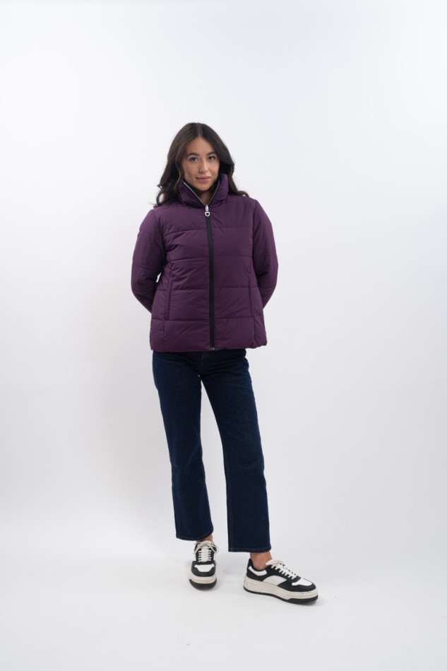 Adele Short Parka - Black /Dark purple