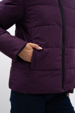 Adele Kurze Parka - Schwarz/Dunkellila Adele Kurze Parka - Schwarz/Dunkellila