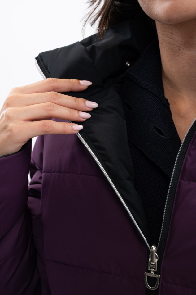 Adele Short Parka - Black /Dark purple