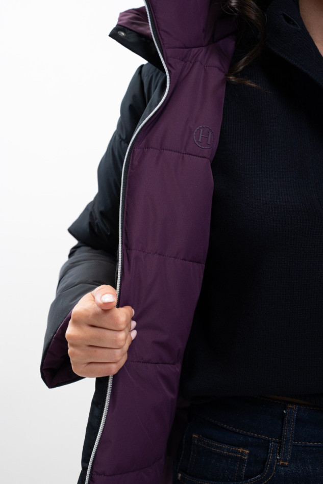 Adele Short Parka - Black /Dark purple
