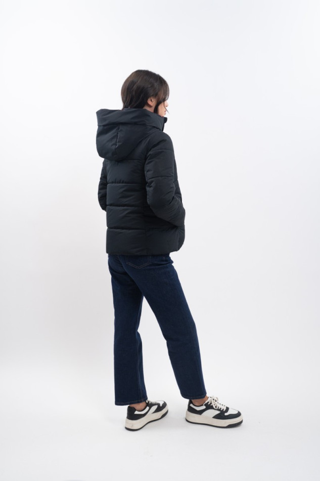 Adele Kurzer Parka - Schwarz /Dark Purple