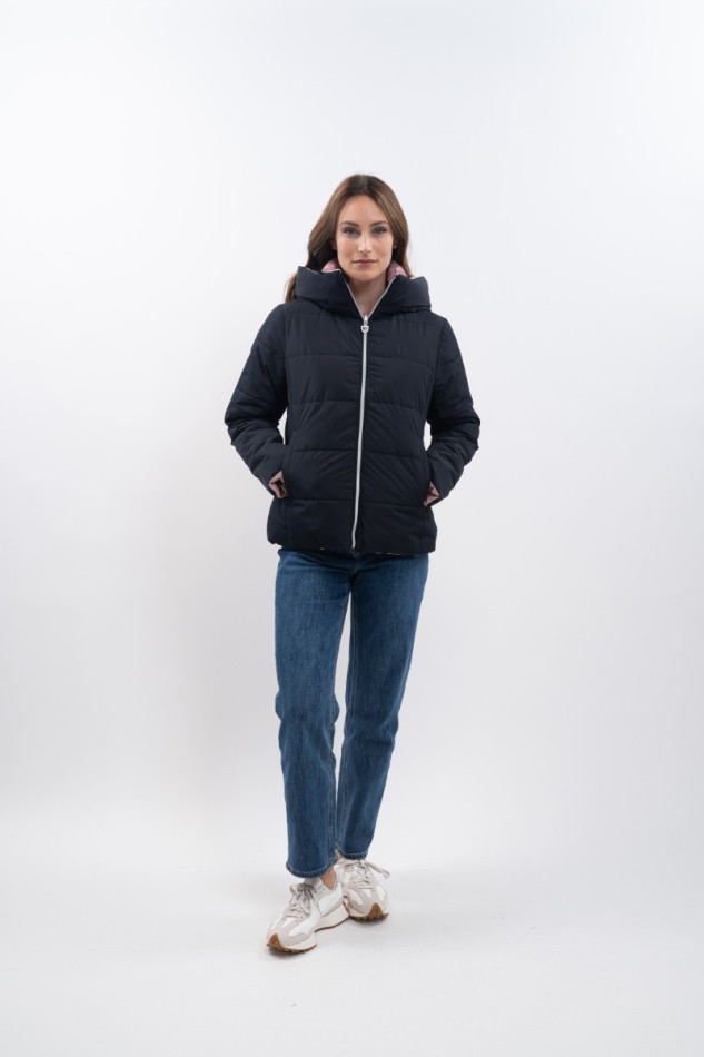 Adele Kurzer Parka - Navy/Light pink