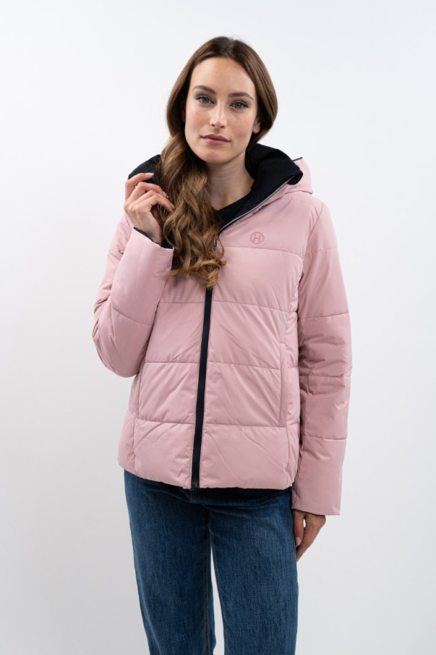 Adele Kurzer Parka - Navy/Light pink