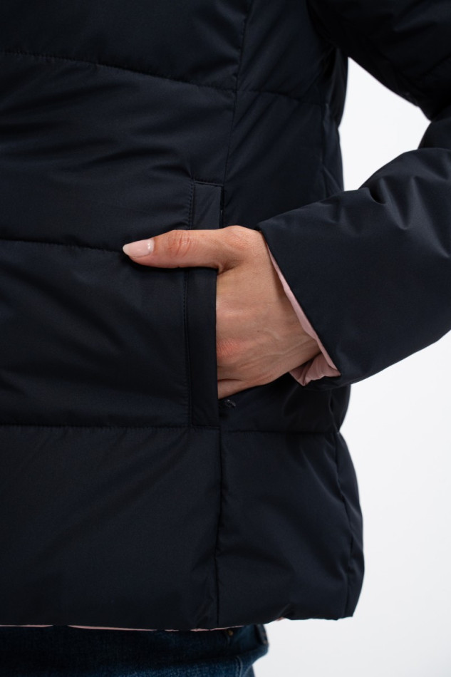 Adele Short Parka - Navy/Light pink