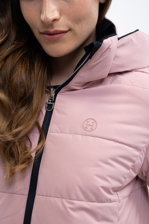 Adele Short Parka - Navy/Light pink
