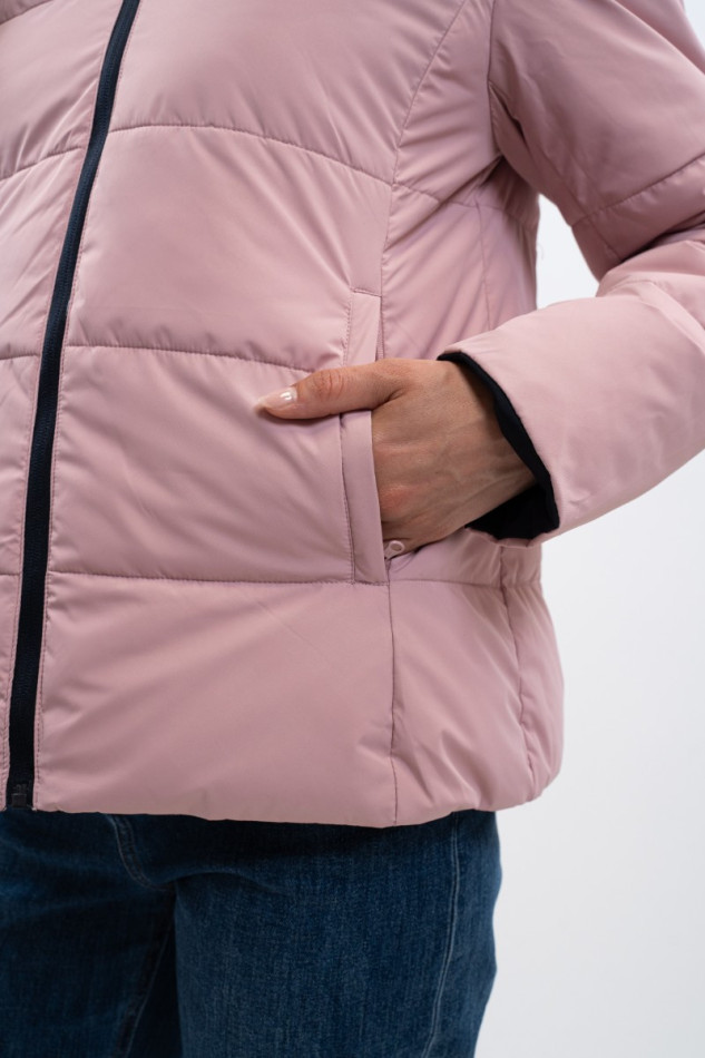 Adele Short Parka - Navy/Light pink