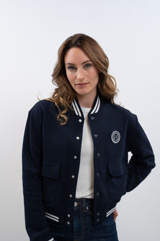 Agathe Bomber Sweater - Navy