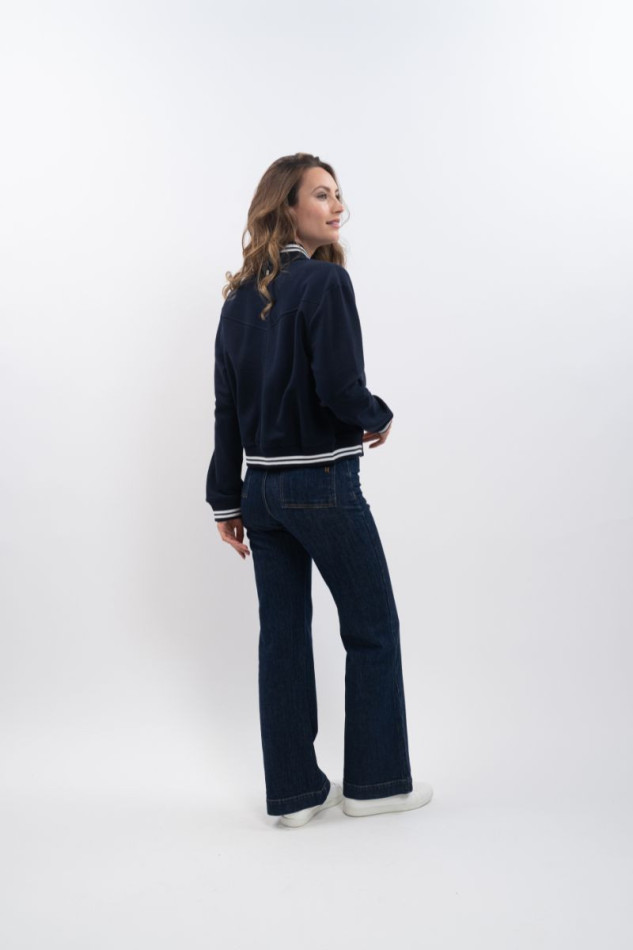 Agathe Bomber Sweater - Navy