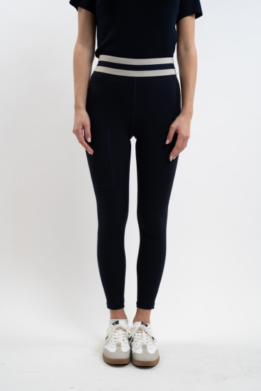 Volta Legging - Navy/Linen