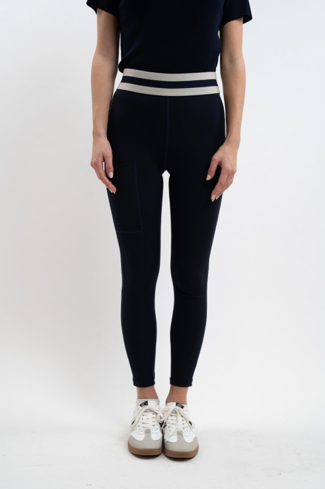 Volta Legging - Navy/Linen