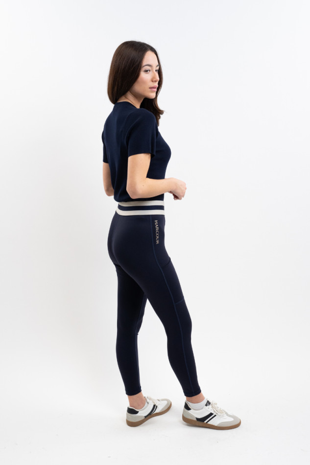 Volta Legging - Navy/Linen