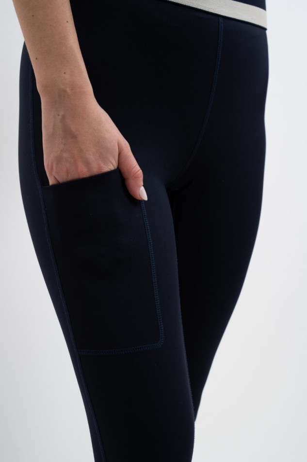 Volta Legging - Navy/Linen
