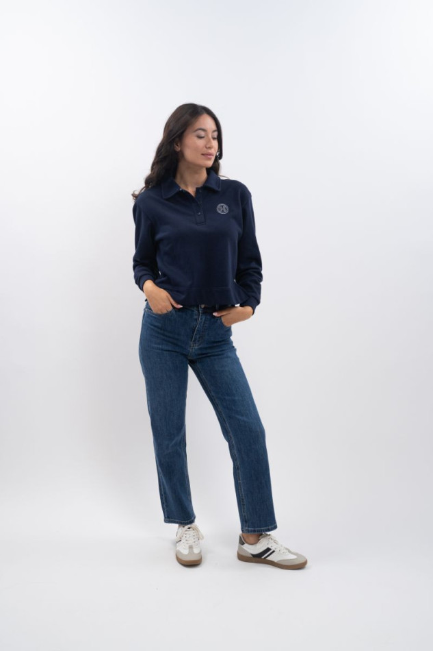 Alisson Polo Sweatshirt - Marineblauw