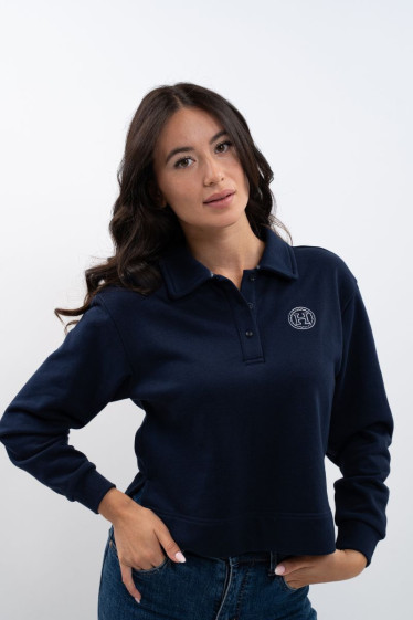 Alisson Polo Sweat Top - Marineblau