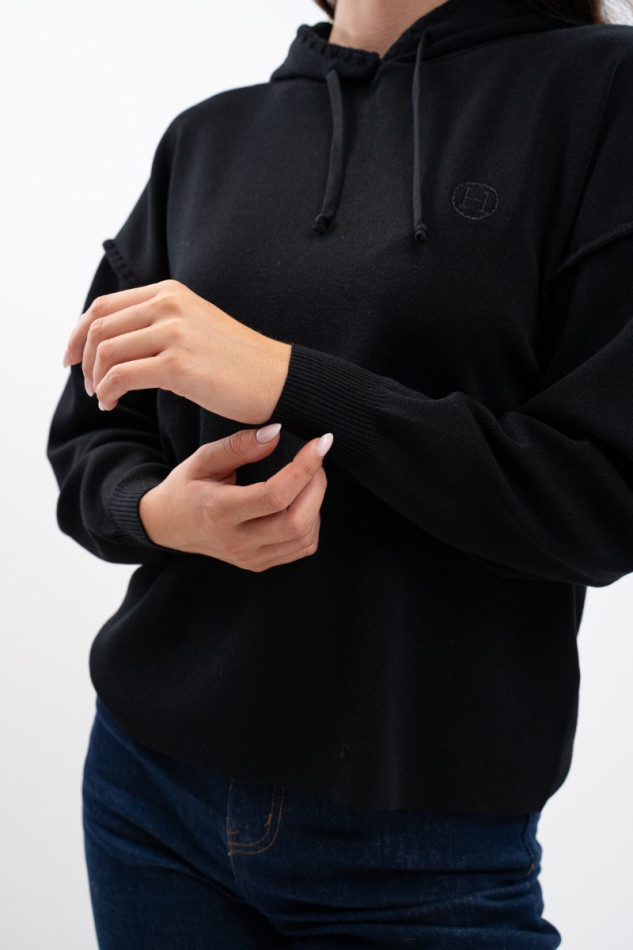Plume Hoodie Sweatshirt - Black