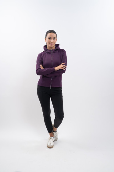 Ava Sweat technique zippé Femme - Figue (Dark purple)