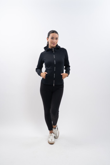 Ava Women's technical zip-up sweatshirt - Black (Black)