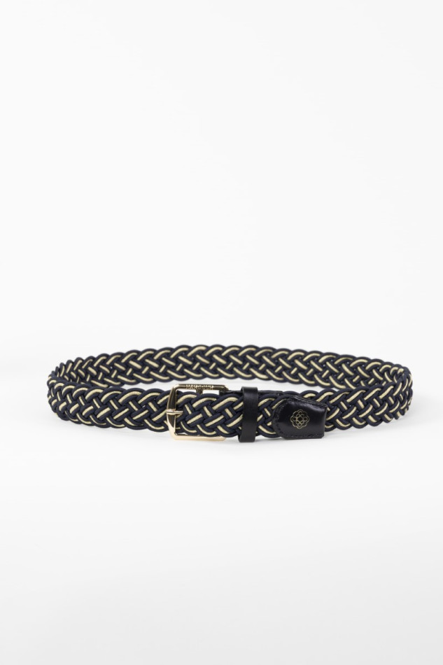 Charline Versailles elastic belt - Navy/Light Gold
