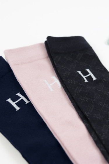 Aiko Chaussettes (x3 paires) - Navy/Light pink/Tartan