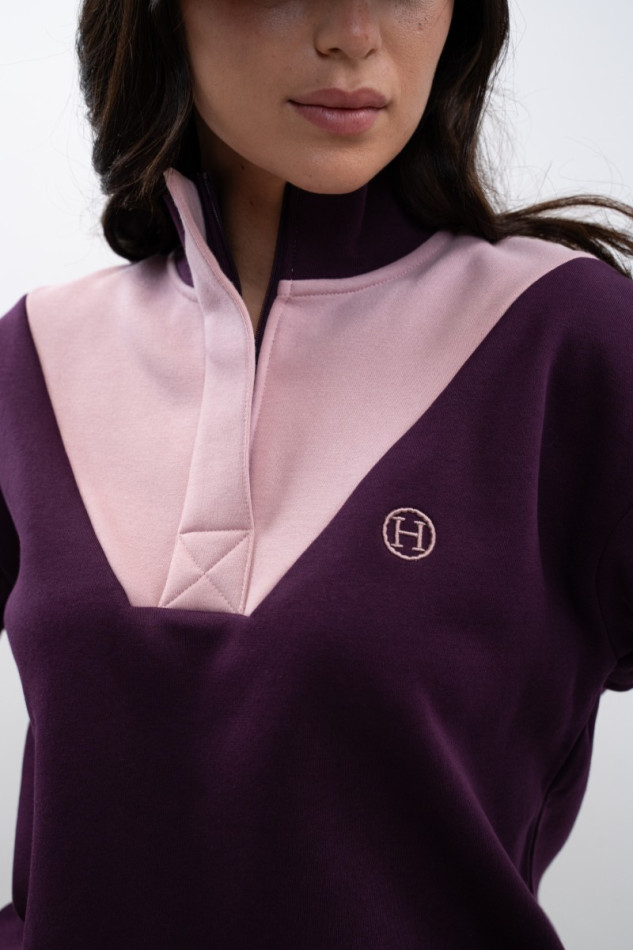 Ambre Sweat Feminino - Dark purple/Light pink