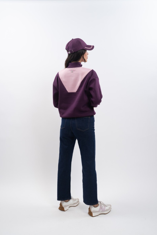 Ambre Sweat Mulher - Dark purple/Light pink