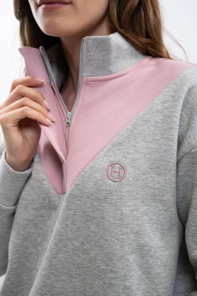 Ambre Women's Sweatshirt - GreyMel/Light pink