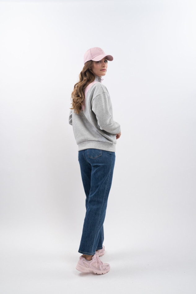 Ambre Women's Sweatshirt - GreyMel/Light pink
