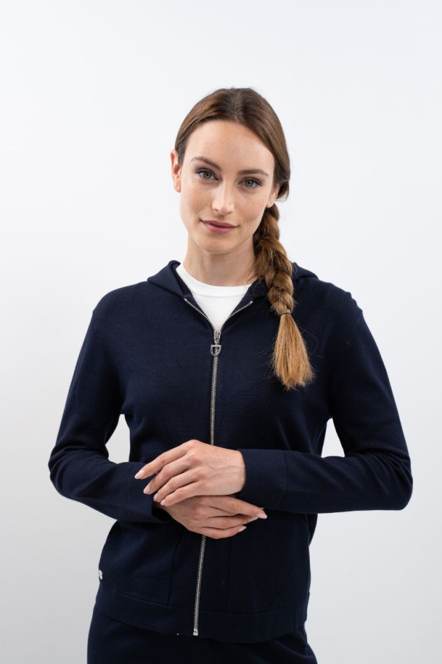 Amelie Women's Zip Mesh Sweatshirt - Marine (Navy)
