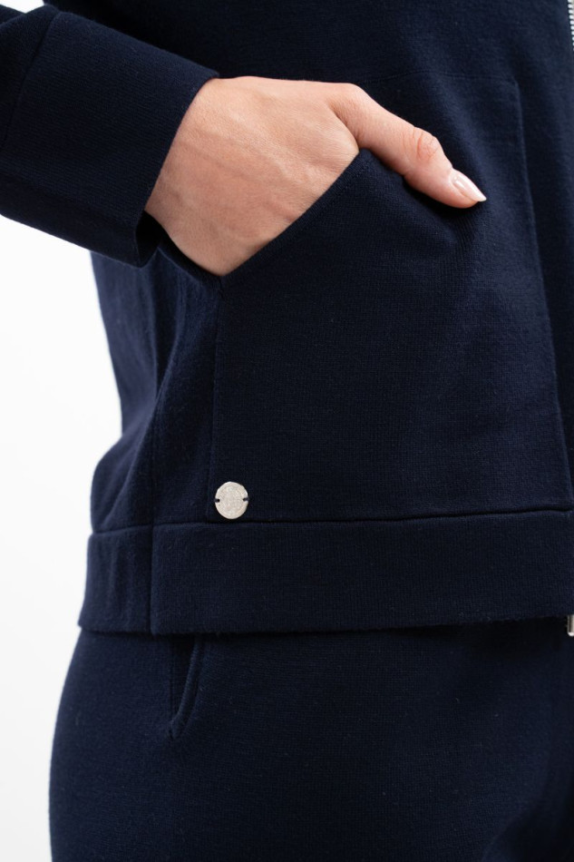 Amelie Sweat zipp&eacute; maille Femme - Marine (Navy)