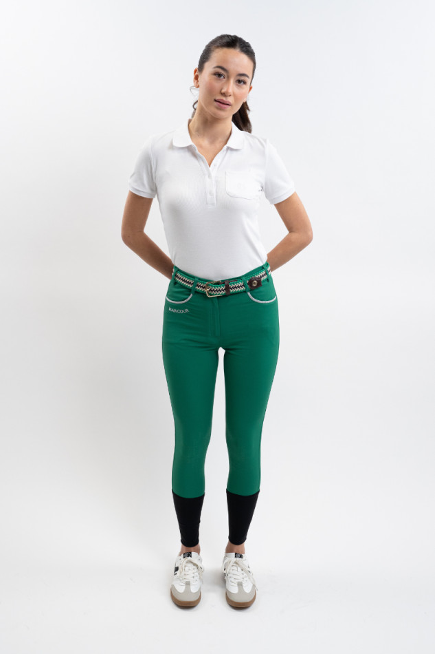 Pantalón de equitación Jaltika Fix system grip - Verde esmeralda Pantalón de equitación Jaltika Fix system grip - Verde esmeralda