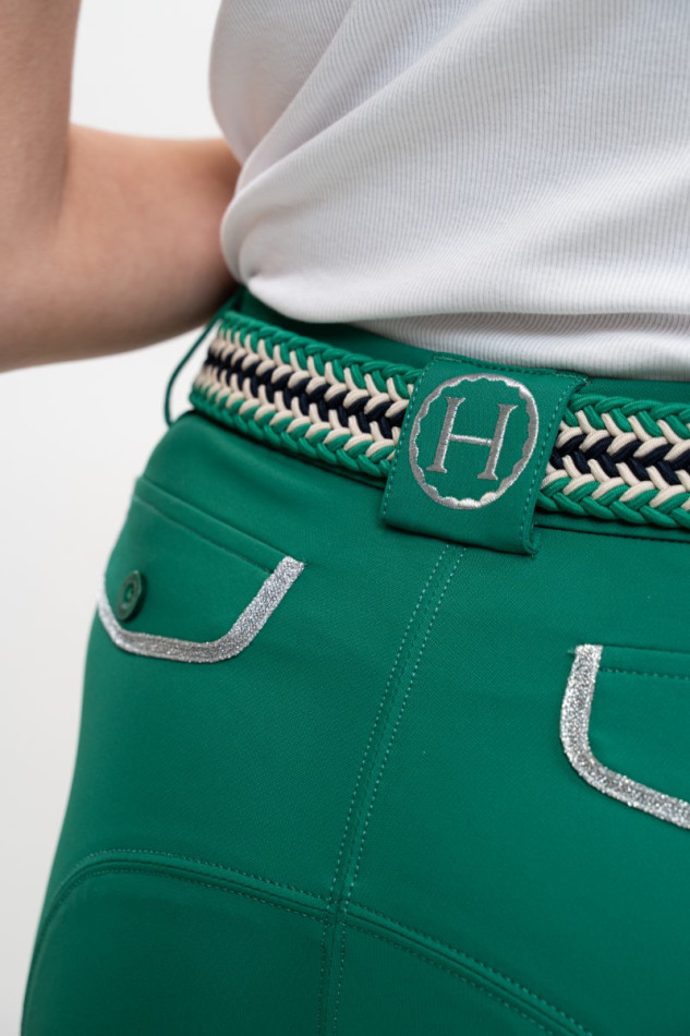 Pantalón de equitación Jaltika Fix system grip - Verde esmeralda Pantalón de equitación Jaltika Fix system grip - Verde esmeralda