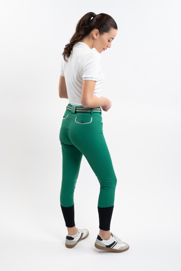 Pantalón de equitación Jaltika Fix system grip - Verde esmeralda Pantalón de equitación Jaltika Fix system grip - Verde esmeralda