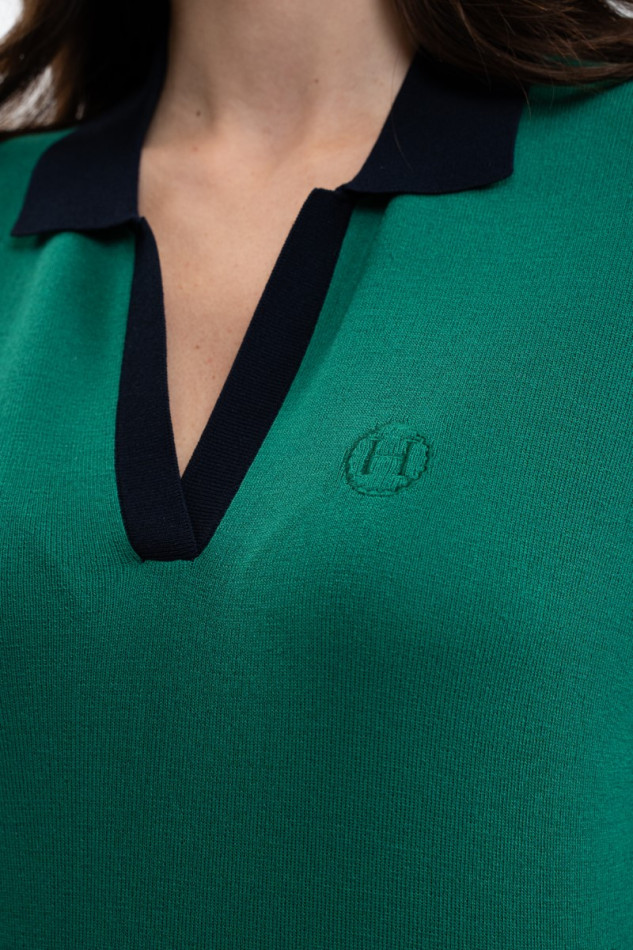 Peach Polo Damen - Emerald Green