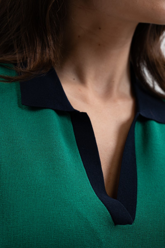 Peach Polo Damen - Emerald Green